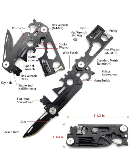 2 Herramientas Multifuncionales DaylyFav - Plegable y Tarjeta