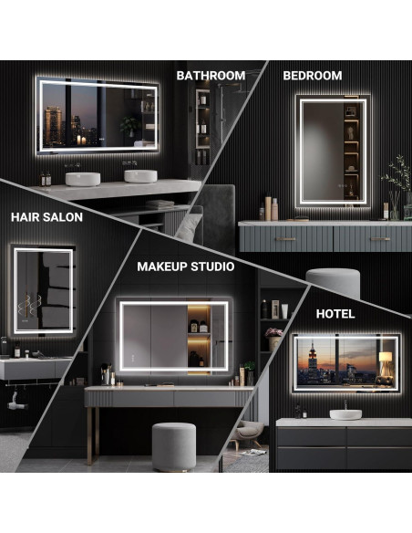 Espejo de Baño Iluminado SOGOLINE 139,7x76,2cm LED