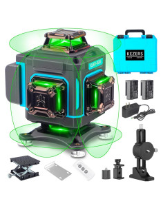 Nivel láser KEZERS 4D Autonivelante Verde 360 con Control Remoto