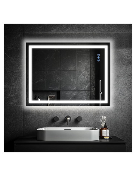 Espejo de Baño LED Antok 90x60 cm Regulable Anti-vaho