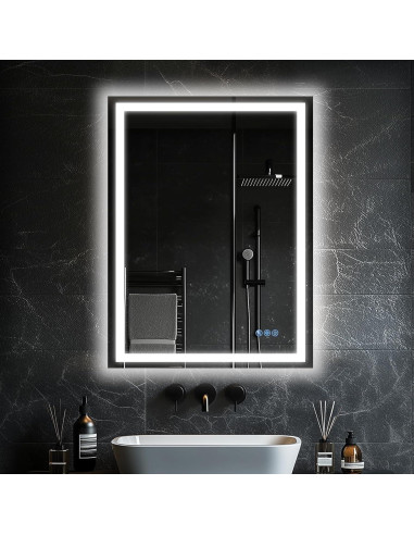 Espejo de Baño LED Antok 90x60 cm Regulable Anti-vaho