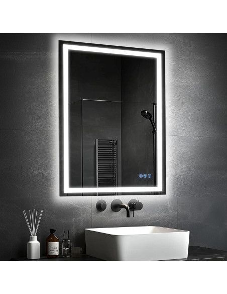 Espejo de Baño LED Antok 90x60 cm Regulable Anti-vaho