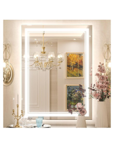 Espejo de Baño LED Keonjinn 80 x 61 cm con Luz Regulable