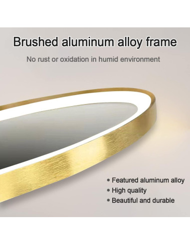 Espejo LED Redondo ARUMMA 50.8 cm Dorado Iluminado