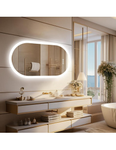 Espejo de Baño LED LUVODI Ovalado 101.6x50.8 cm Anti-vaho 2