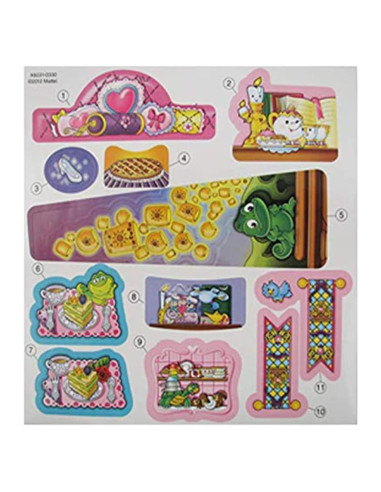 Hoja de Etiquetas de Repuesto Mattel para Palacio de Princesas Disney