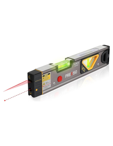 Nivel Láser 2-en-1 Prexiso 34.56 cm con Luz LED y Burbuja