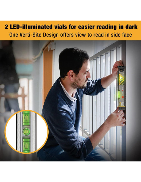 Nivel Láser 2-en-1 Prexiso 34.56 cm con Luz LED y Burbuja