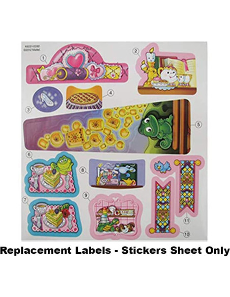 Hoja de Etiquetas de Repuesto Mattel para Palacio de Princesas Disney