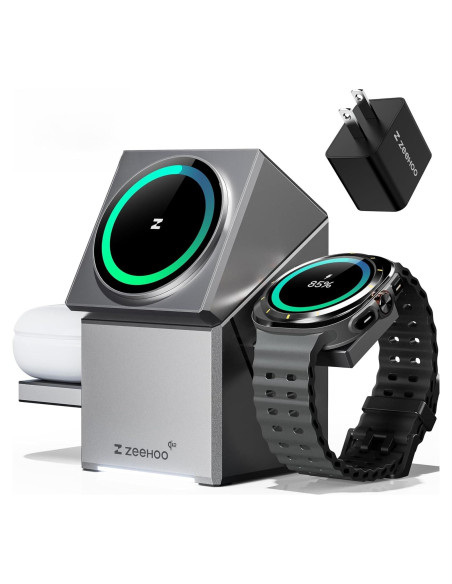 Estación de Carga 3 en 1 ZEEHOO para iPhone y Samsung, 15W