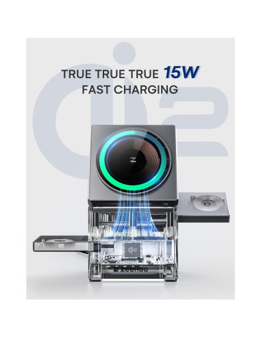 Estación de Carga 3 en 1 ZEEHOO para iPhone y Samsung, 15W