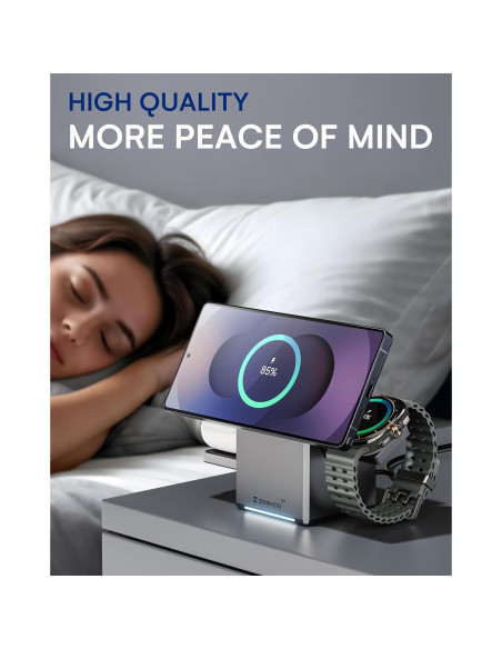 Estación de Carga 3 en 1 ZEEHOO para iPhone y Samsung, 15W