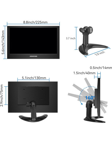 Monitor de Seguridad 9" AISHICHEN HDMI 1280x720 IPS