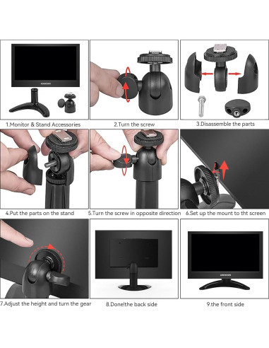 Monitor de Seguridad 9" AISHICHEN HDMI 1280x720 IPS