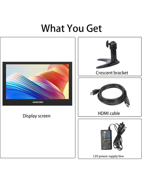 Monitor de Seguridad 9" AISHICHEN HDMI 1280x720 IPS
