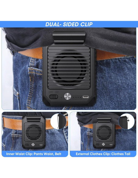 Ventilador Portátil de Cintura Deller M22, 3 Velocidades, 10000mAh
