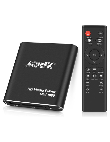 Reproductor de Medios HDMI AGPTEK 1080p Full HD Negro