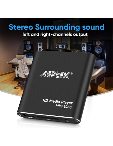 Reproductor de Medios HDMI AGPTEK 1080p Full HD Negro