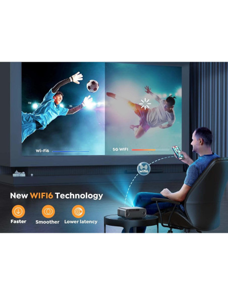 Proyector 4K YABER Pro V9 WiFi 6 600 ANSI Nativo 1080P Proyector 4K YABER Pro V9 WiFi 6 600 ANSI Nativo 1080P