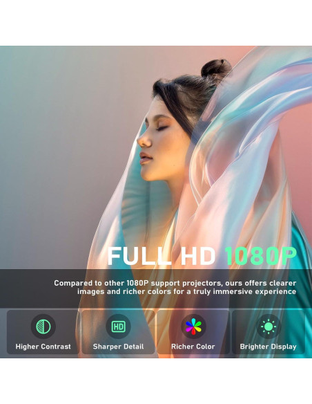 Proyector XuanPad Full HD 1080P WiFi Bluetooth 6