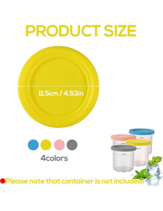 Tapas de Silicona para Contenedores de Helado Lasuroa 4 Pzas 2