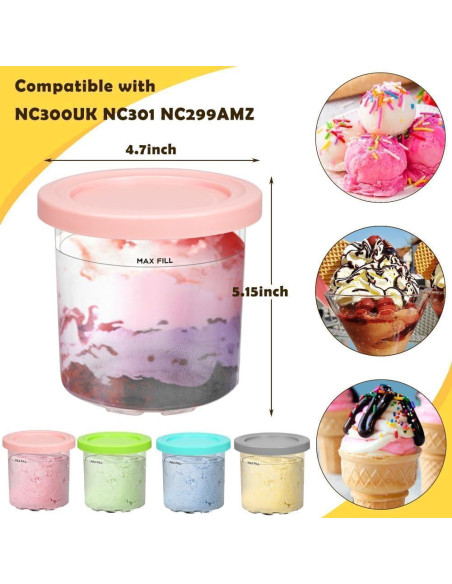 Recipientes de Reemplazo Ninja Creami 20 oz - Tapas Silicona