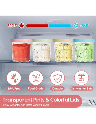 Recipientes para Helados Creami Deluxe 24 oz 4 Pack Ninja