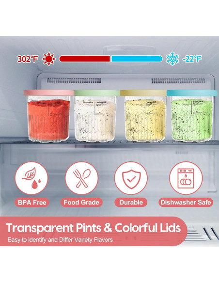 Recipientes para Helados Creami Deluxe 24 oz 4 Pack Ninja