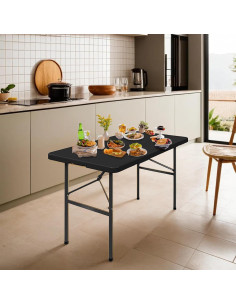 Mesa Plegable Simpli-Magic 4 Pies Negra para Interior y Exterior 2