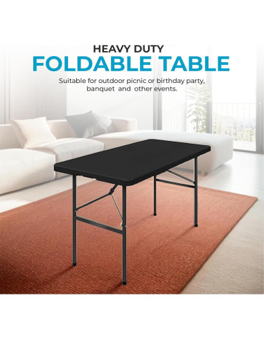 Mesa Plegable Simpli-Magic 4 Pies Negra para Interior y Exterior