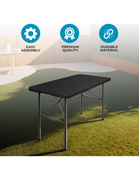 Mesa Plegable Simpli-Magic 4 Pies Negra para Interior y Exterior
