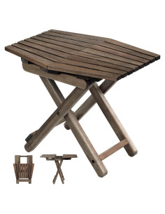 Mesa Pequeña de Patio DAXULY Nuez 33x36 cm Plegable