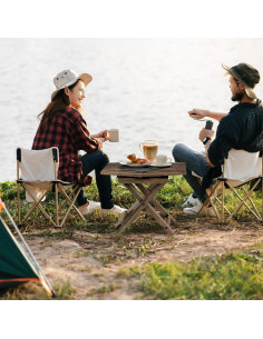 Mesa Pequeña de Patio DAXULY Nuez 33x36 cm Plegable 2