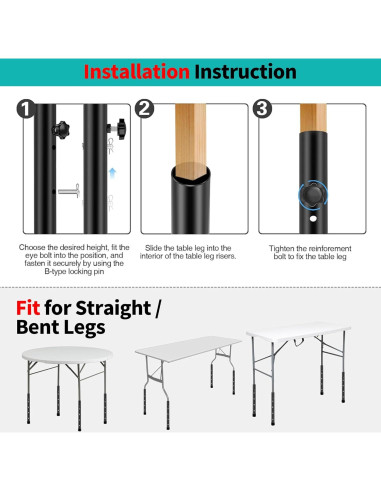 Elevadores de mesa plegable Herbert-fty 4 niveles 44 cm