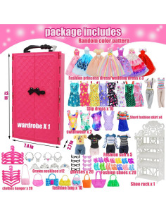 108 Piezas Ropa y Accesorios para Muñeca 30.99 cm Korilave 2