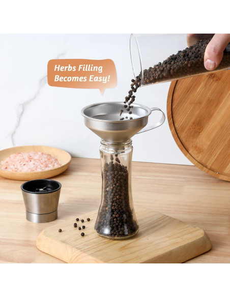 Embudo de Acero Inoxidable AOZITA 18/8 con Mango Ergonomico