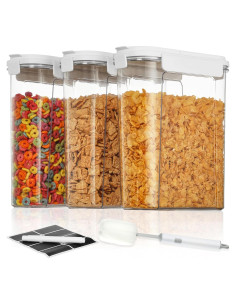Conjunto de 3 Contenedores Vtopmart para Cereal 4L