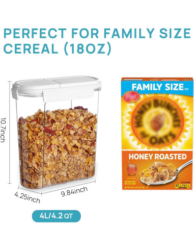 Conjunto de 3 Contenedores Vtopmart para Cereal 4L