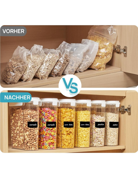 Conjunto de 3 Contenedores Vtopmart para Cereal 4L