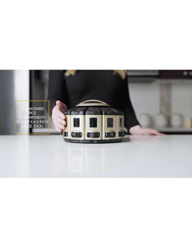 Carrusel Auto-Medidor KitchenArt 57010 para Especias 12 Frascos
