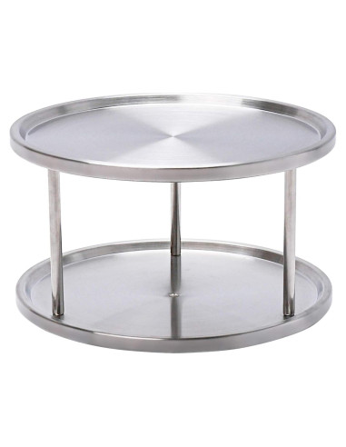 Organizador Giratorio Lazy Susan AISHNA 2 Niveles Acero Inoxidable