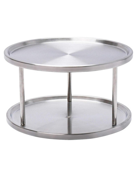 Organizador Giratorio Lazy Susan AISHNA 2 Niveles Acero Inoxidable