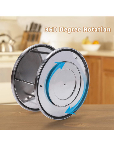 Organizador Giratorio Lazy Susan AISHNA 2 Niveles Acero Inoxidable