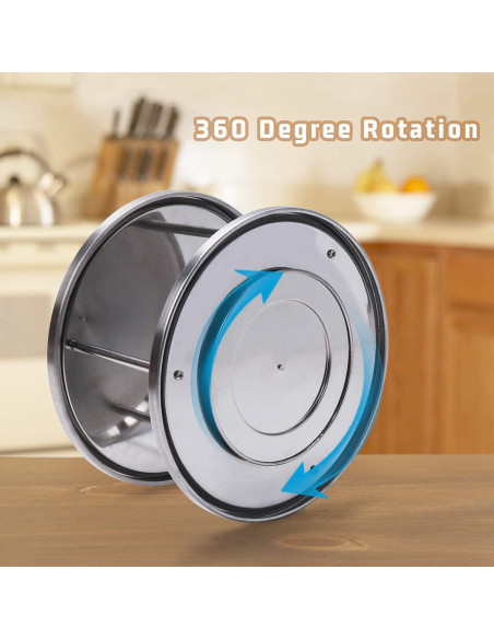 Organizador Giratorio Lazy Susan AISHNA 2 Niveles Acero Inoxidable