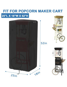 Cubierta Impermeable Rilime para Carrito de Palomitas 63,5x45,7x132cm 2