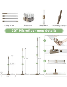 Trapeador de Microfibra CQT 60,96 cm con Mango de Acero 2