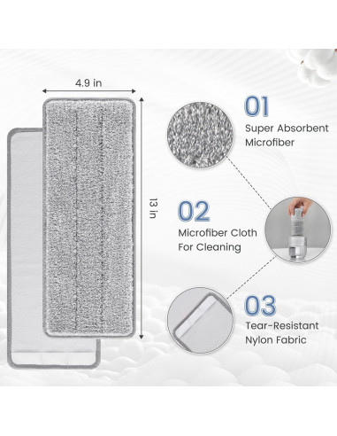 Paños de Reemplazo Microfibra Zeekech para Mopa 33x12.5cm