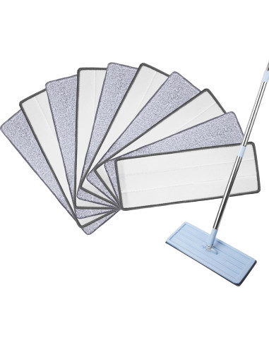 10 Almohadillas de Mopa Planas Microfibra Tolare 32x12 cm