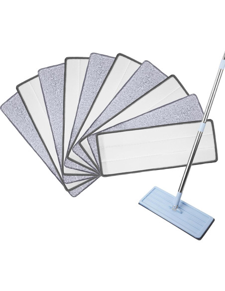 10 Almohadillas de Mopa Planas Microfibra Tolare 32x12 cm