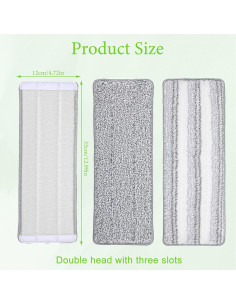 Paquete de 3 almohadillas de microfibra 33x12 cm Larrel 2